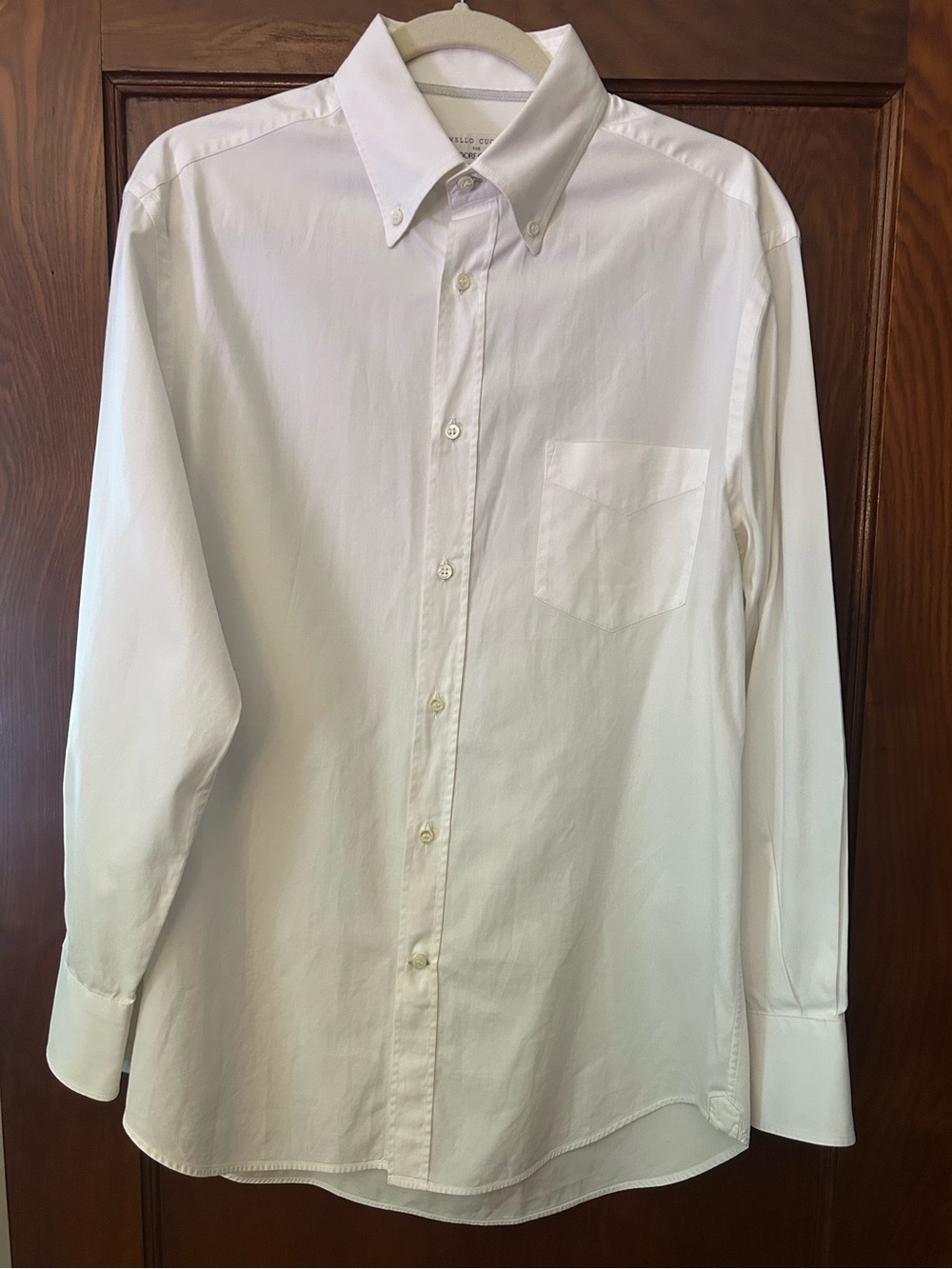 Brunello Cucinelli for Bergdorf Goodman Mens Button Down Dress Shirt White Large